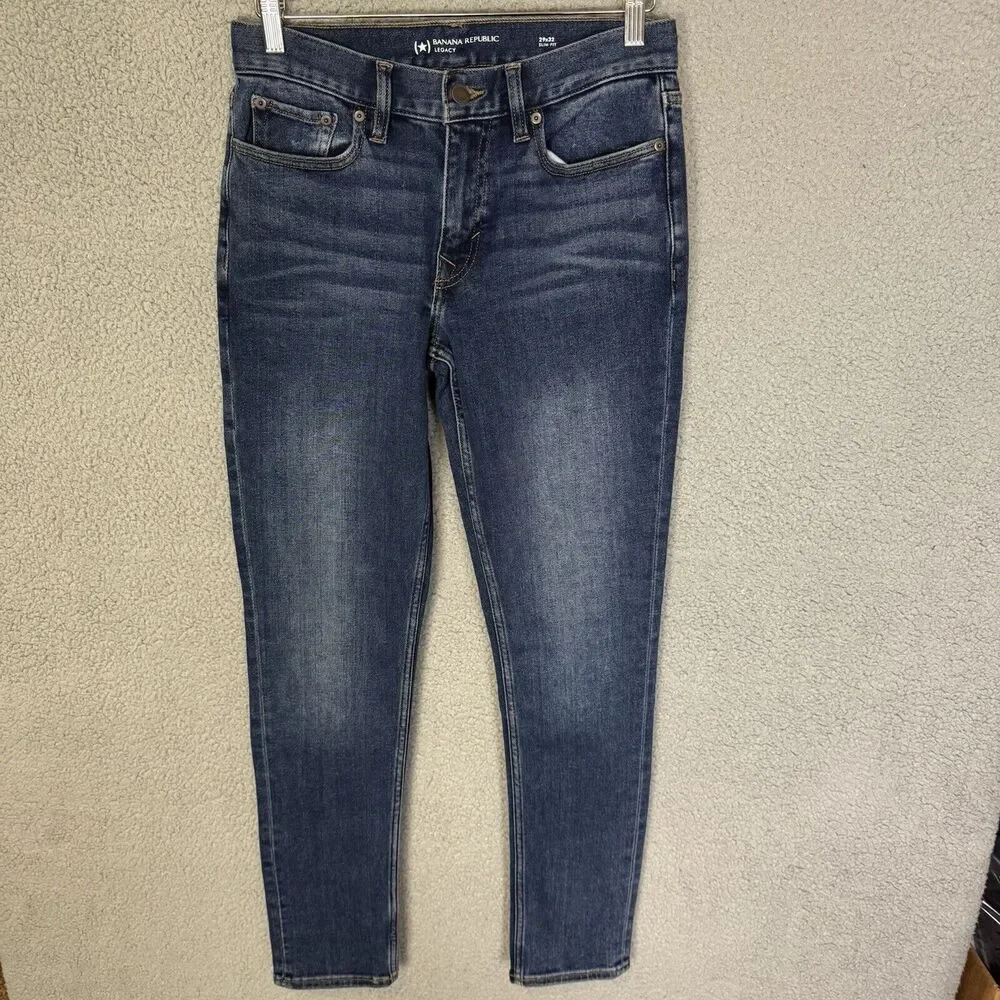 Banana Republic Legacy Jeans Mens 29x31 Blue Denim Straight‎ Leg Slim Fit